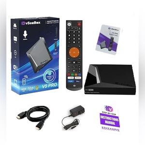 Vseebox V5 PRO Streaming Box Voice Control, 8K HDMI & Ethernet Cable, Android 12
